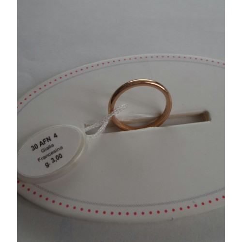 FEDE CLASSICA FRANCESINA UNOAERRE IN ORO GIALLO 3 GRAMMI ANELLO VERA NUZIALE MATRIMONIO